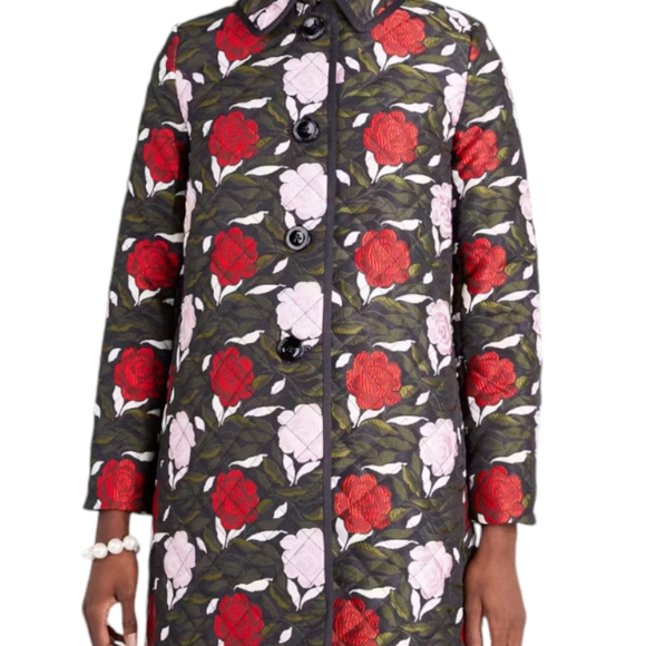 Kate Spade Rose Brocade Floral Coat 🩷❤️ - Picture 4 of 9
